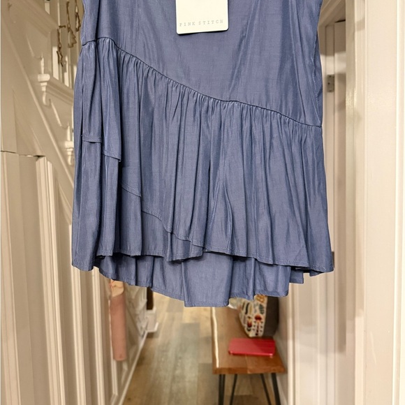 Chic Asymmetrical Blue Women's Shirt - Picture 8 of 12